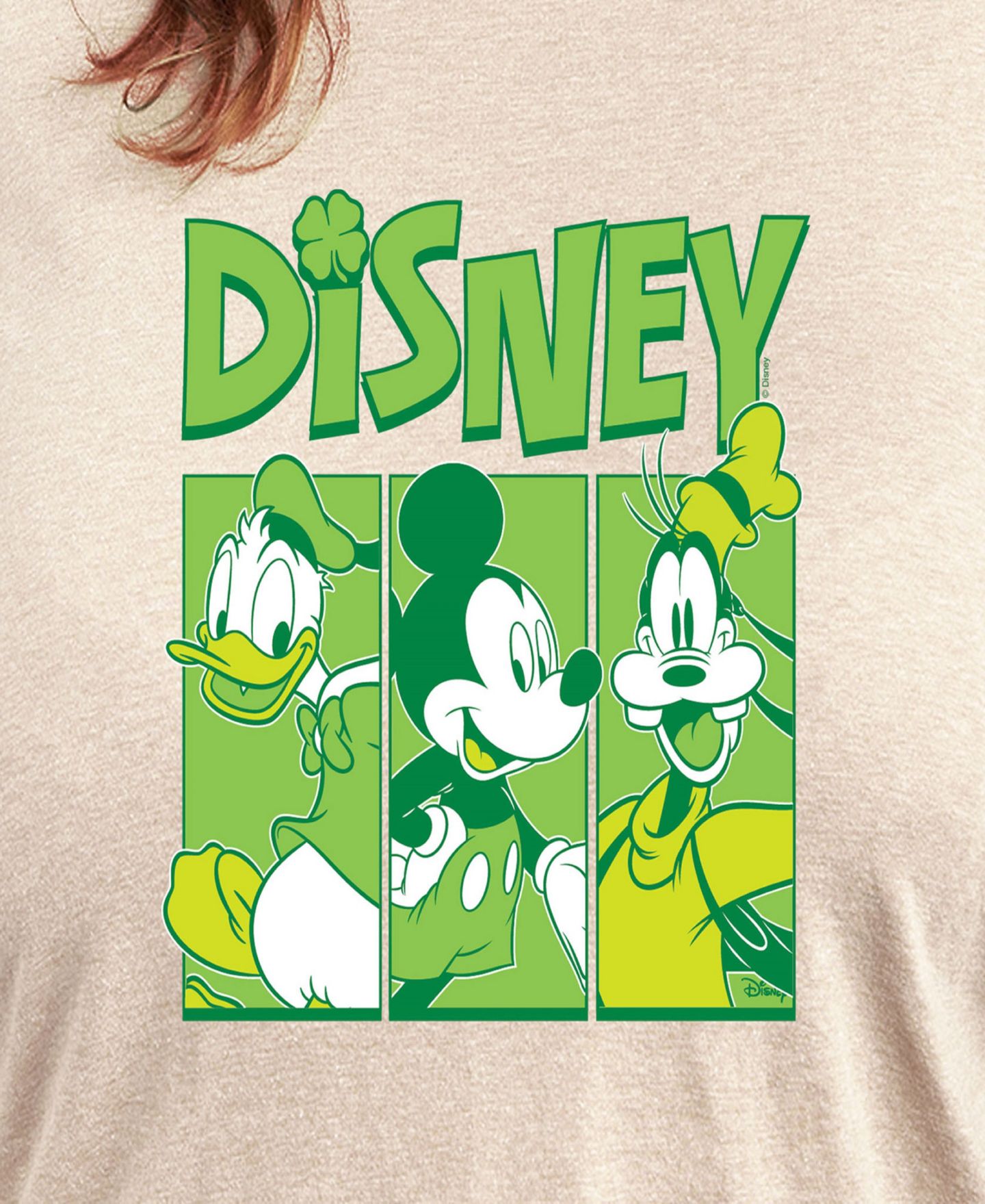 Женский свитер Hybrid Apparel Plus Size Disney Donald Duck Graphic Pullover T-shirt, цвет: Бежевый / Хаки — фото 3