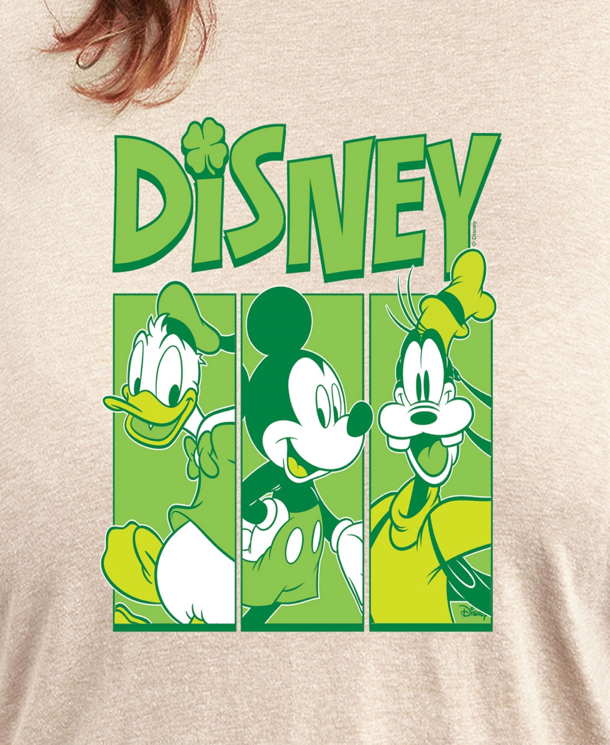 Hybrid Apparel Plus Size Disney Donald Duck Graphic Pullover T-shirt In Beige,khaki