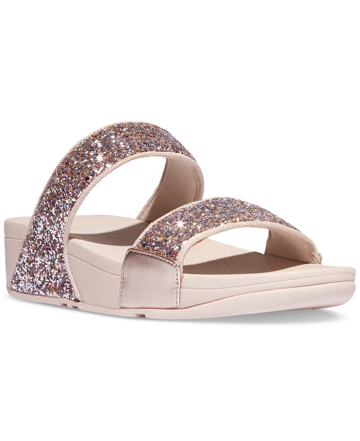 Women's Lulu Multi-Tonal Glitter Wedge Sandals - Nude Rose Mix