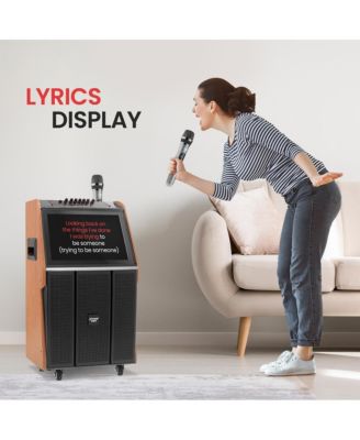 Portable Wireless BT Streaming Loudspeaker with 18.5" Touch Screen & Wireless Microphones