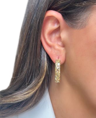 Nude Diamond & Chocolate Diamond Filigree Hoop Earrings (1/2 ct. t.w.) in 14k Honey Gold