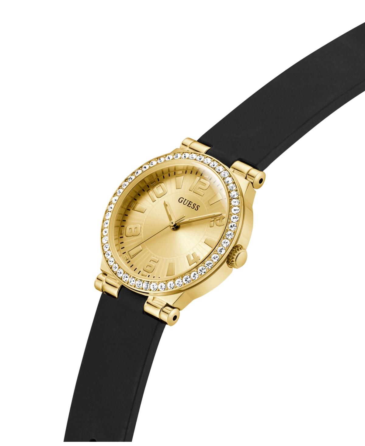 Guess Women's Analog Black Silicone Watch, 32mm In Black