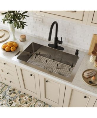 33inch L x 22inch W Drop-in Kitchen Sink with Accessories