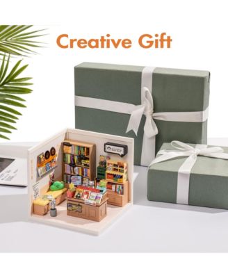 3D Puzzles Plastic House Building Set Toy DIY Miniature Dollhouse Playset Gifts for Teens Adults, Multicolor, 6.40"7.10"6.00"