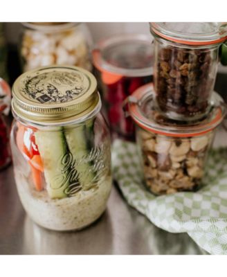 Quattro Stagioni 67-Oz. Wide-Mouth Glass Jar, Set of 6