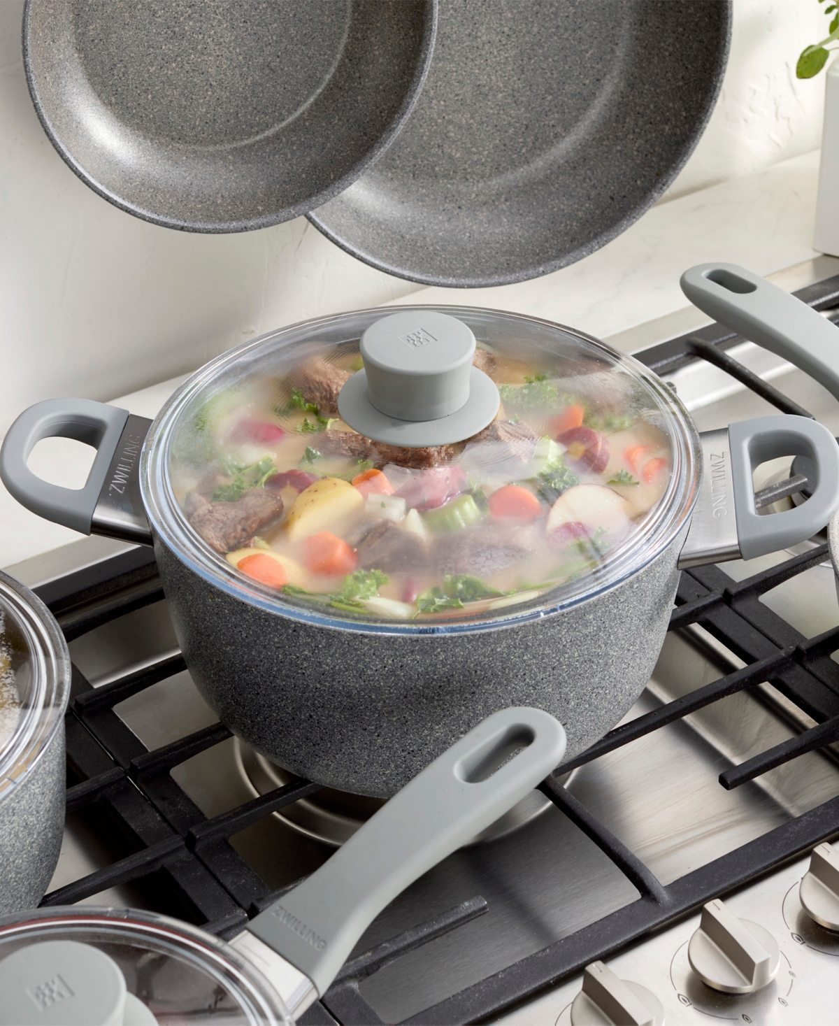 Zwilling Parma Plus 4.8-qt Aluminum Nonstick Dutch Oven With Lid In Gray