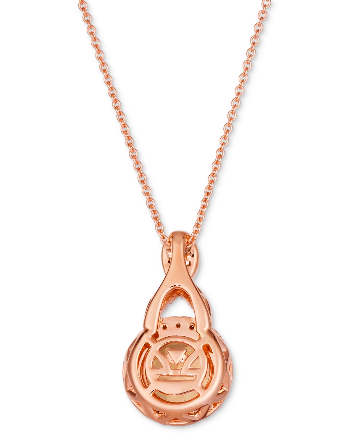 Le Vian Peach Morganite (1-3/8 Ct. T.w.), Nude Diamond (1/4 Ct. T.w.) & Chocolate Diamond (1/20 Ct. T.w.) Ro In Rose Gold