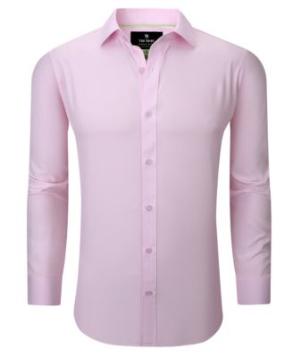 Men Slim Fit Four Way Stretch Solid Dress Shirt