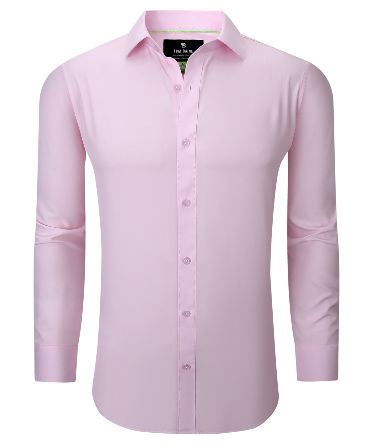 Tom Baine Slim Fit Performance Long Sleeve Solid Button Down In Pink