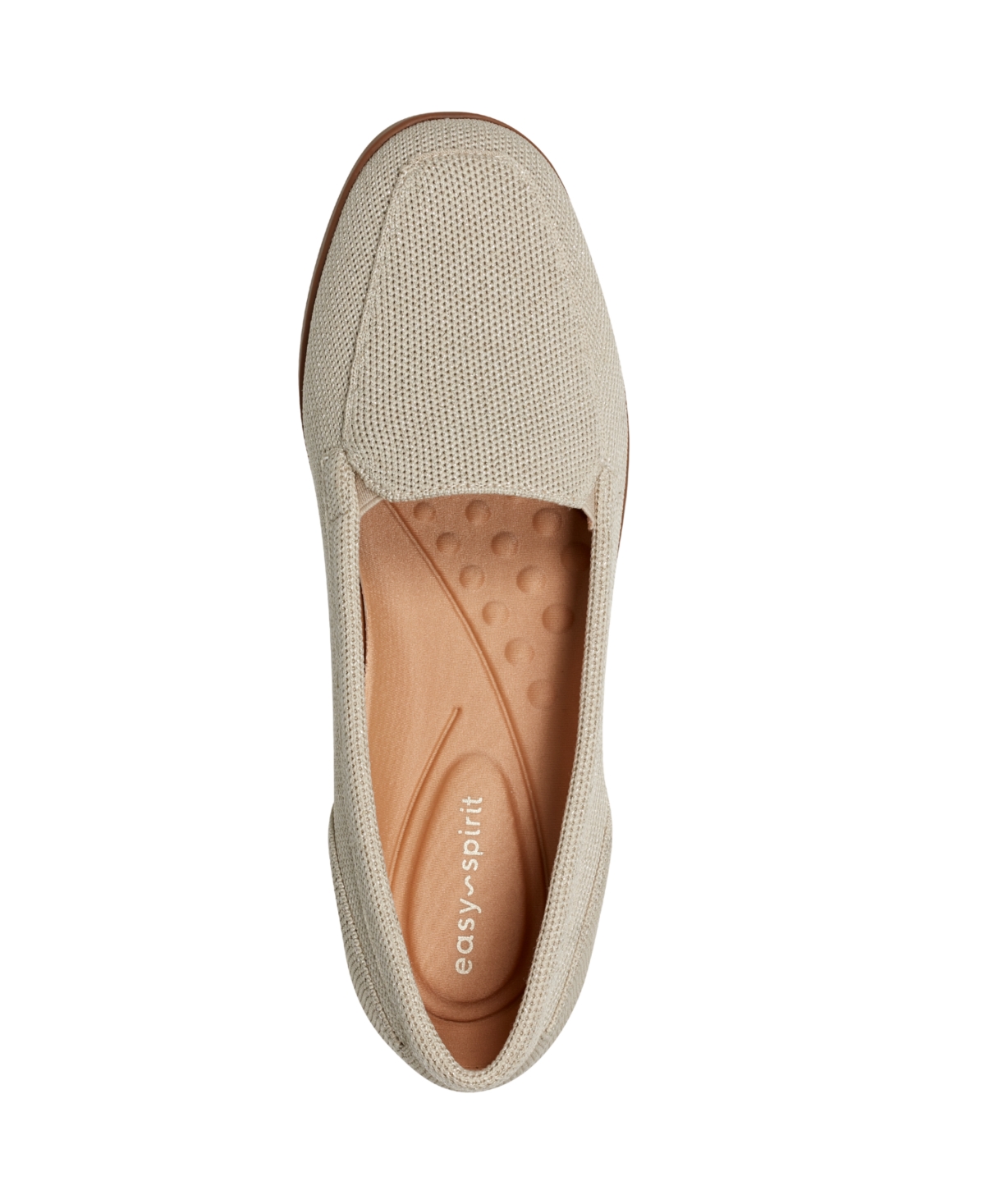 Easy Spirit Devitt Flat In Beige,gold Knit