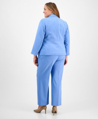 Plus Size Two-Button Jacket & Pant Suit Set