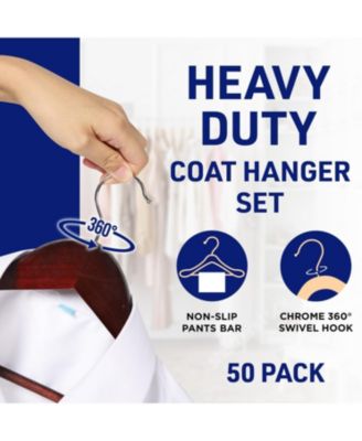 30-piece vintage wooden hanger set with non-slip design and 360° swivel hook.