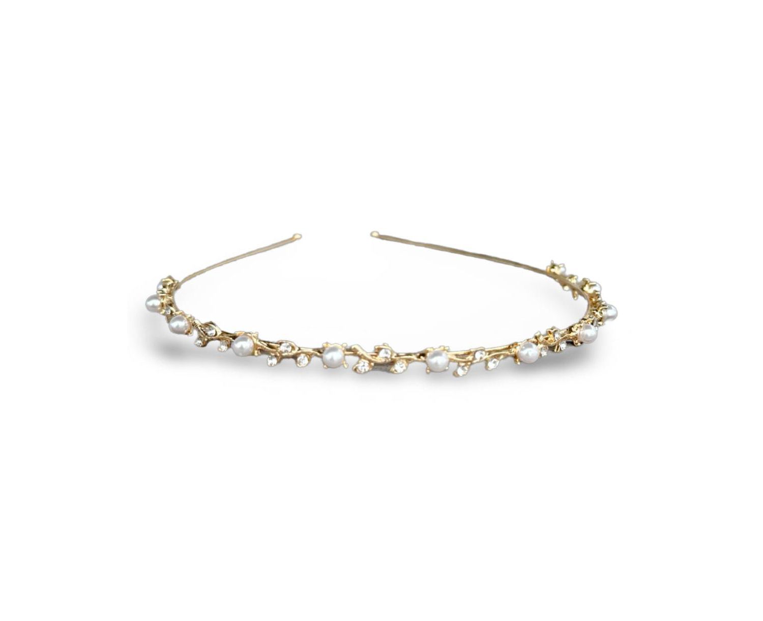 Thin Embellished Headband - Gem Leaf