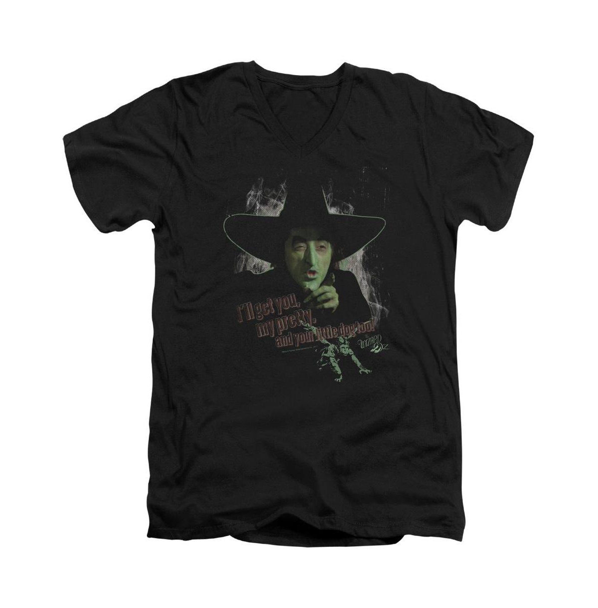 Mens And Your Little Dog Too Short Sleeve Adult V Neck Premium Cotton Tee / T-Shirt - Black