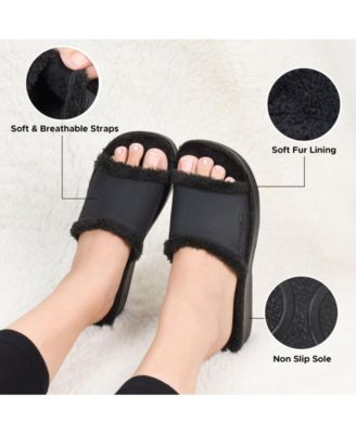 - Aspen Fuzzy Strap Ladies Arch Support Slides