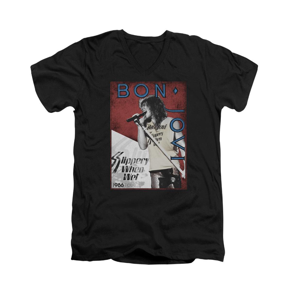 Mens 86 Tour Short Sleeve Adult V Neck Premium Cotton Tee / T-Shirt - Black
