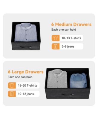 12 Drawer Dresser for for Bedroom, Fabric Dressers & Chest of Drawers