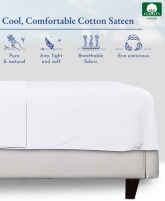 Luxury 400-Thread Count Cotton Sateen Flat Sheet, King