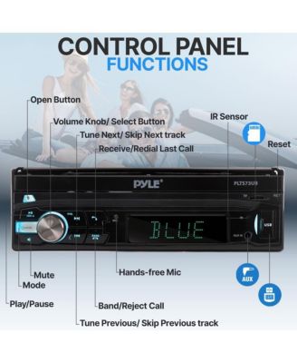 Single DIN Car Stereo Receiver, 7   Motorized Touchscreen, Bluetooth, 320W
