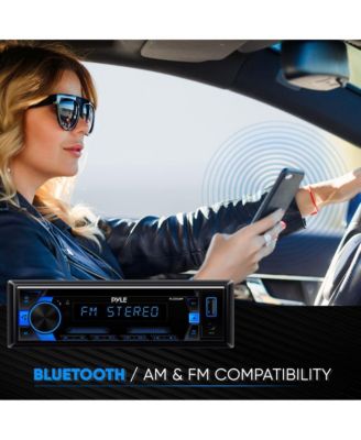 Single DIN Bluetooth CD/MP3 Stereo Receiver with USB, AUX, AM/FM Radio, 300W