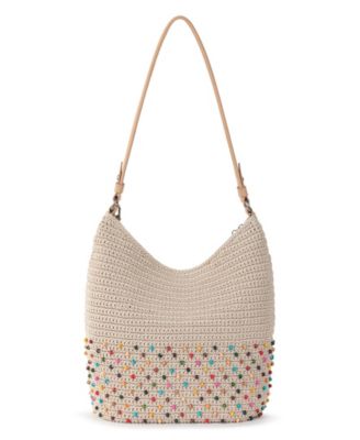 The Sak Sequoia Beaded Crochet Hobo Bag Ecru