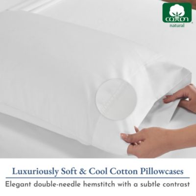 Luxury 800 Thread Count 2 Standard Pillowcases, 100% Cotton Sateen, Soft, Smooth & Thick, Fits Standard & Queen Size Pillows