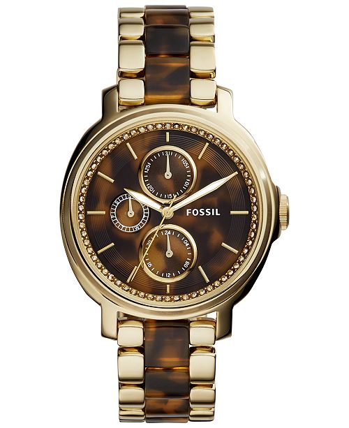 Fossil Women's Chelsey GoldTone Stainless Steel & Tortoise Acetate