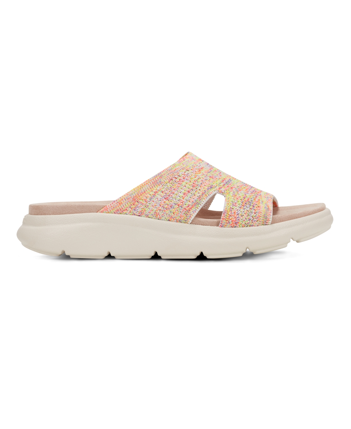 Shop Easy Spirit Women's Amari Sporty Flat Slide Sandals In Rainbow Confetti