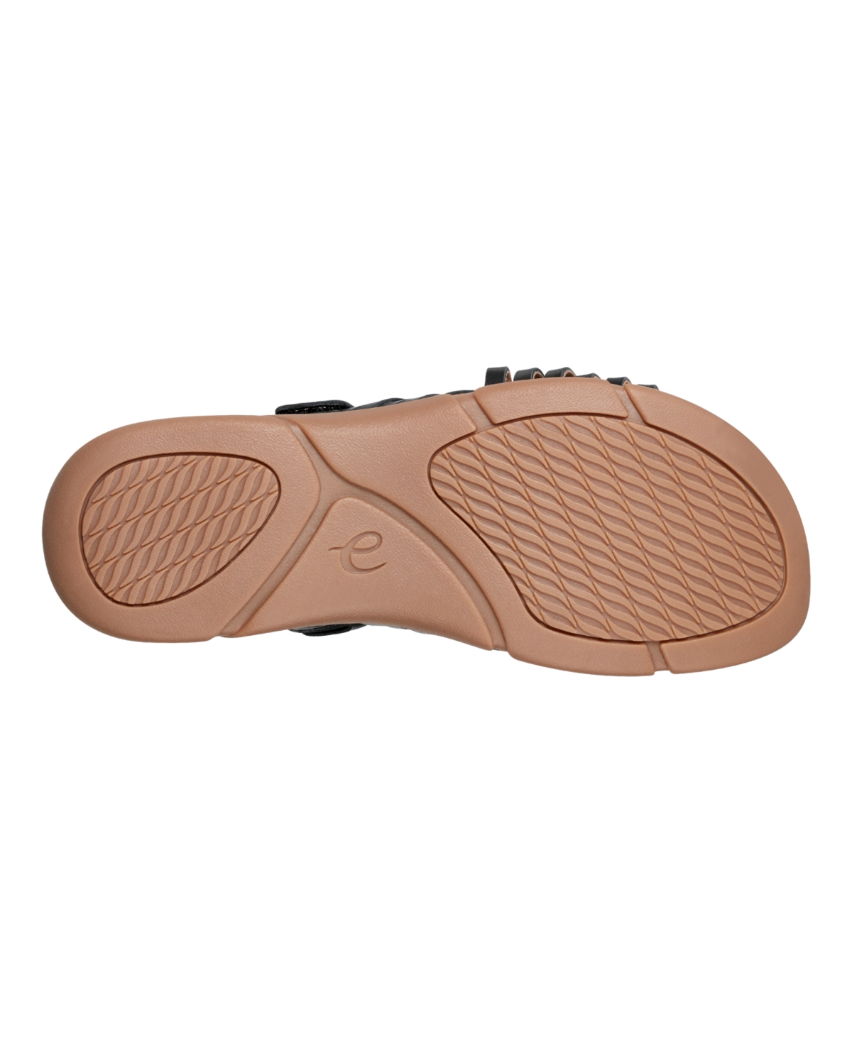Shop Easy Spirit Women's Mindi Woven Flat Slide Sandals In Black Leather