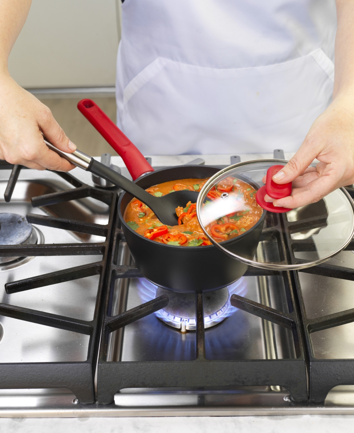 Goodcook Proease Aluminum Nonstick 2.5-quart Sauce Pan In Black