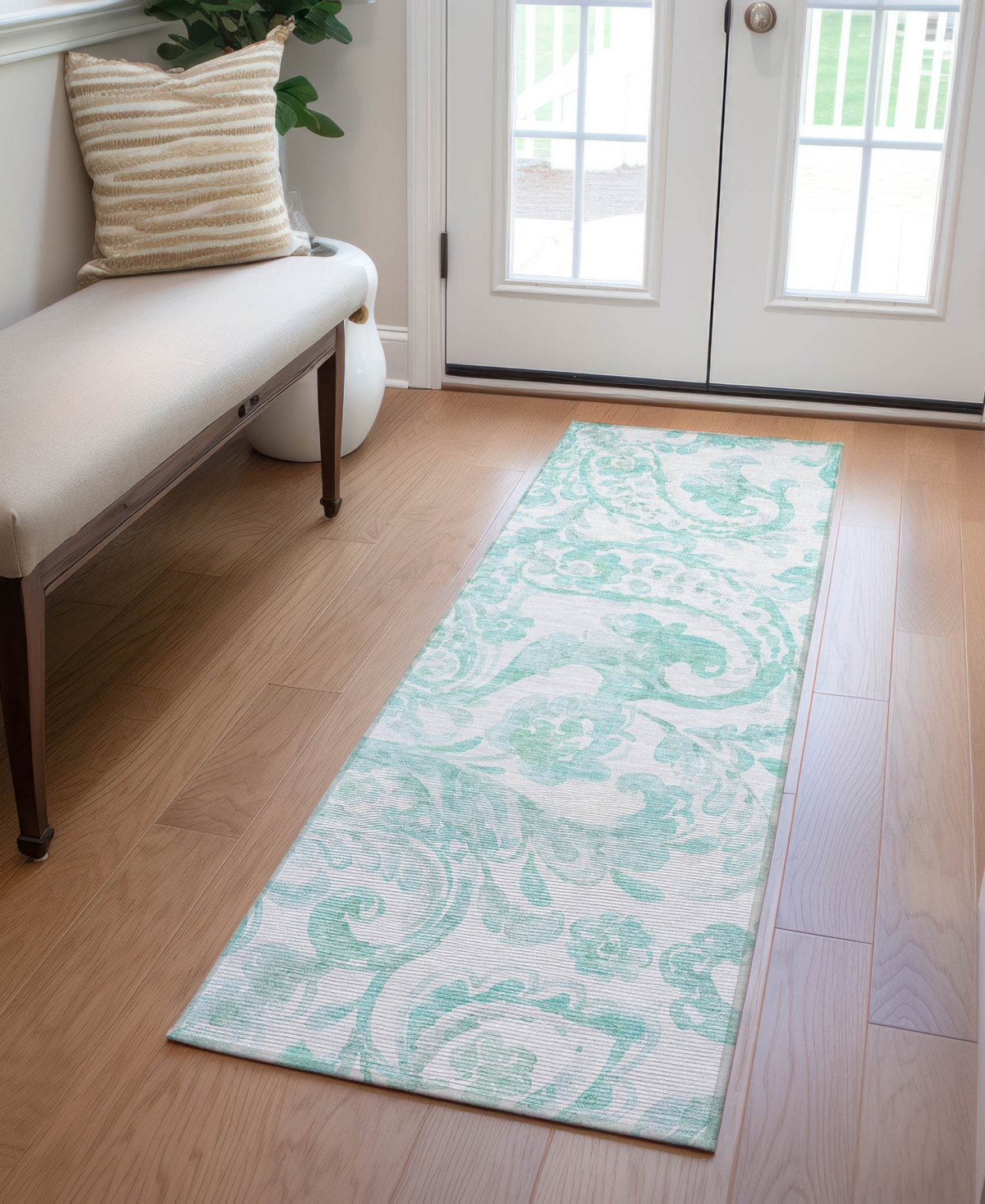 Addison Chantille Acn835 2'3"x7'6" Runner Area Rug In Turquoise