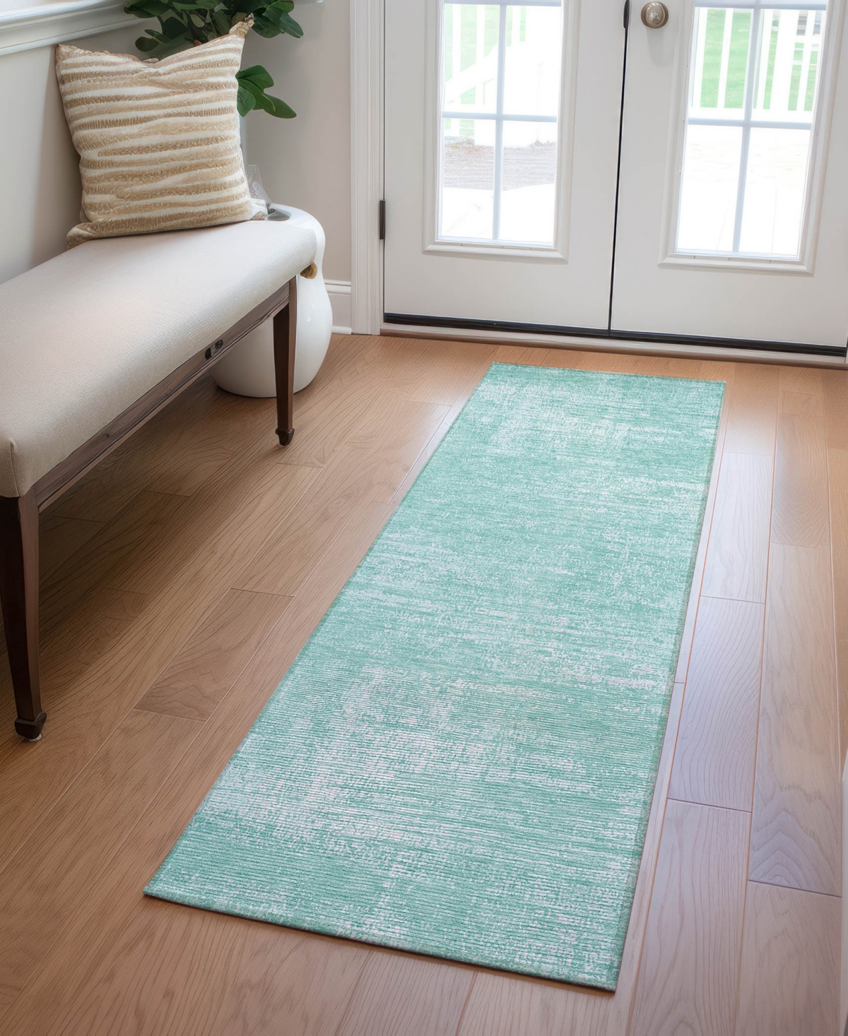 Addison Chantille Acn839 2'3"x7'6" Runner Area Rug In Turquoise