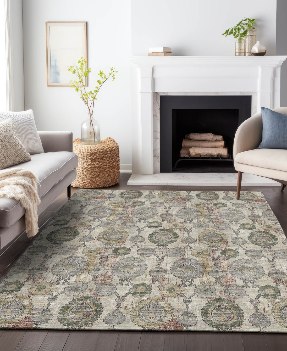 Addison Chantille Acn821 9'x12' Area Rug In Beige