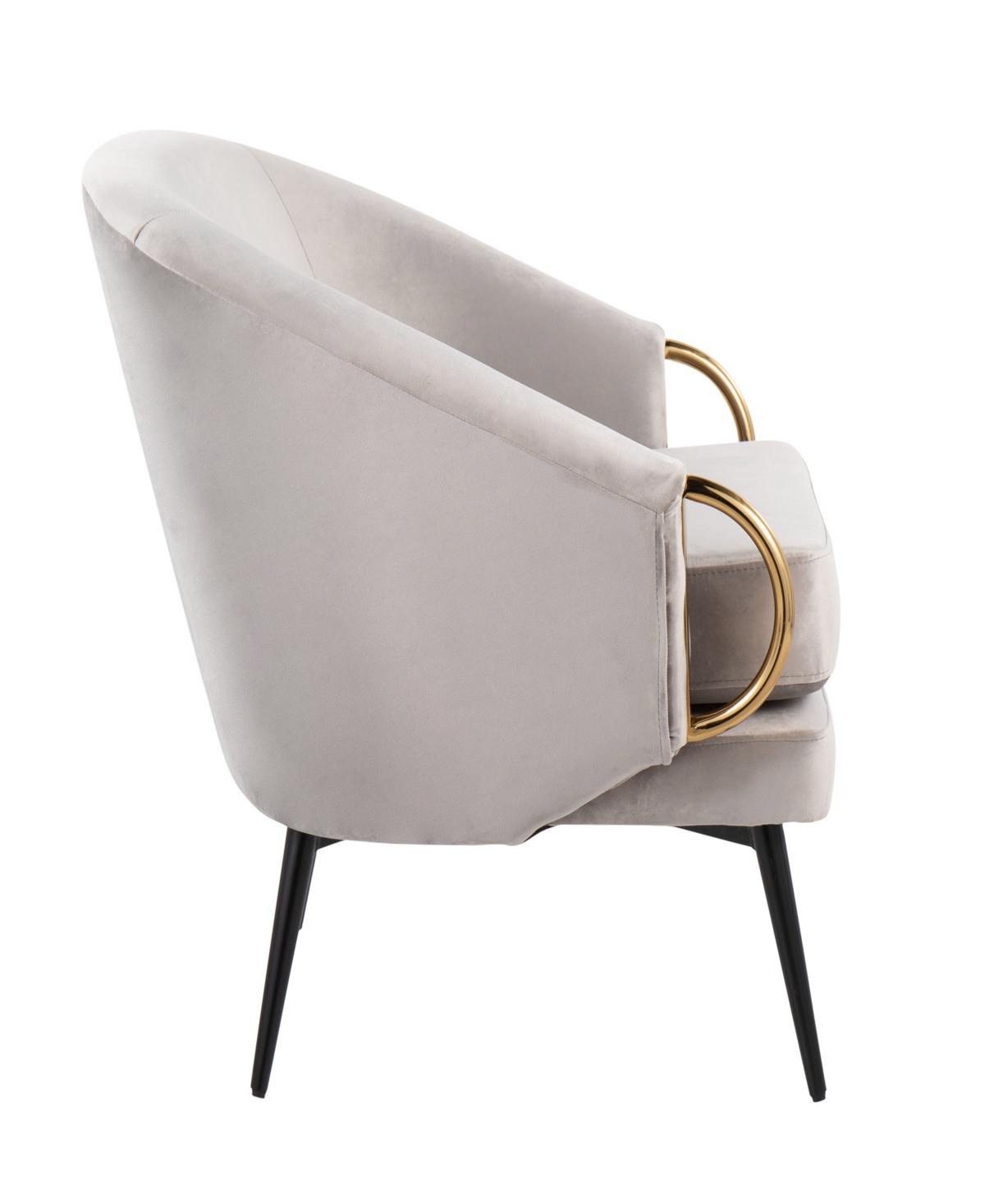 Lumisource 28" Steel Claire Contemporary Glam Accent Chair In Silver