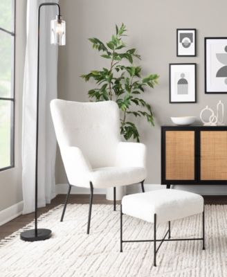 2-Pc. Metal Izzy Industrial Lounge Chair and Ottoman Set