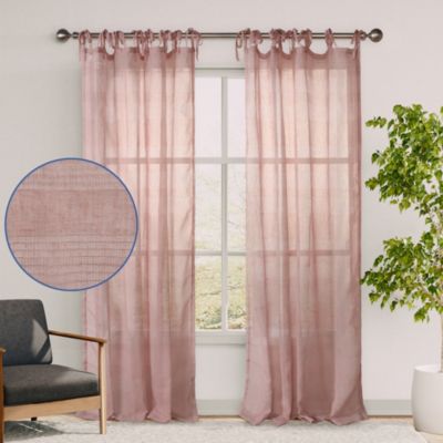 Grayson Stripe Sheer Tie Top Curtains Pair