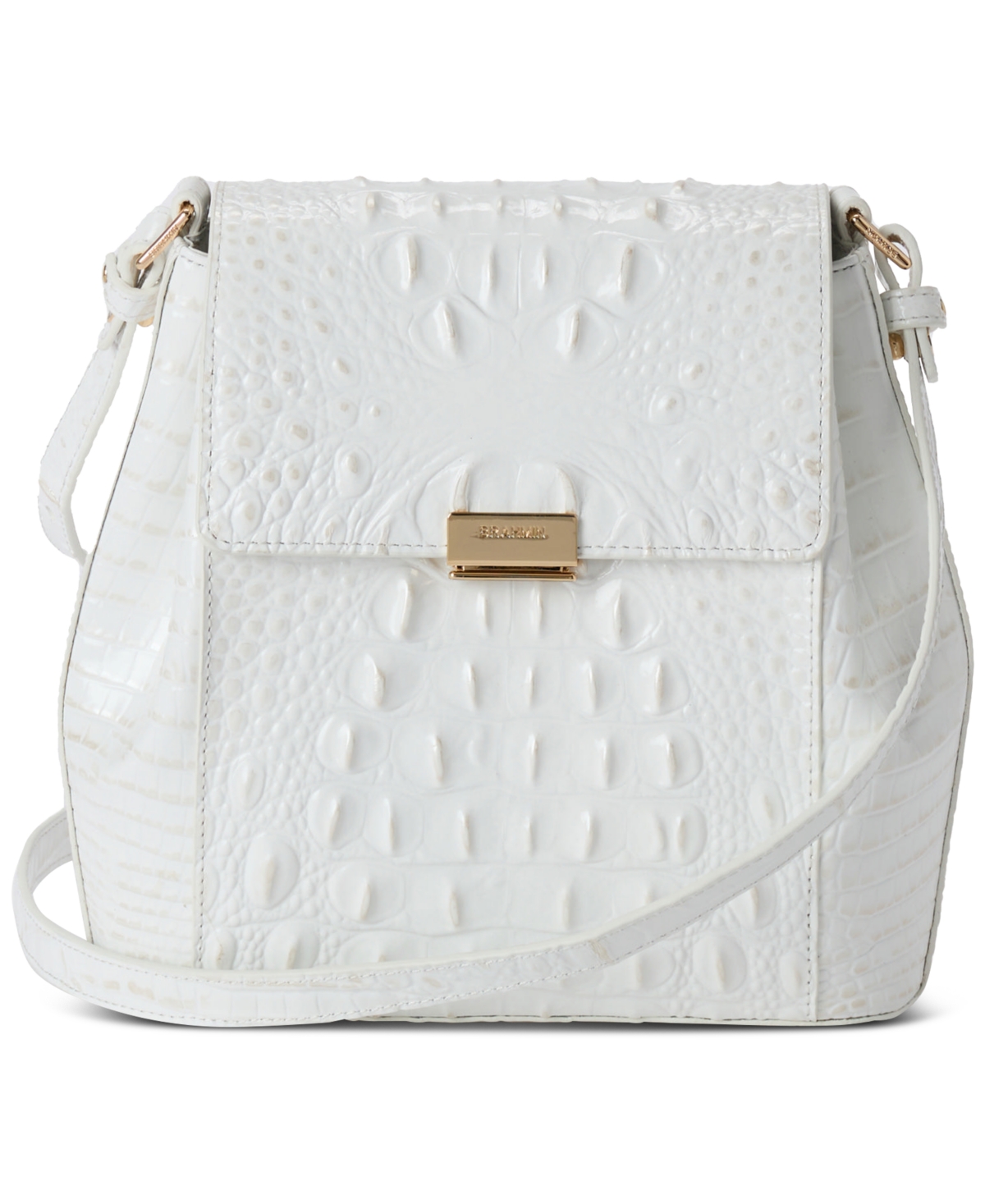 Melbourne Margo Embossed Leather Crossbody - Seasalt White