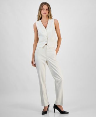 Bar III - Women's Pinstriped Straight-Leg Pants, Exclusively at Macy's