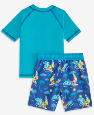 Toddler Boys Rash Guard & Swim Trunks Set