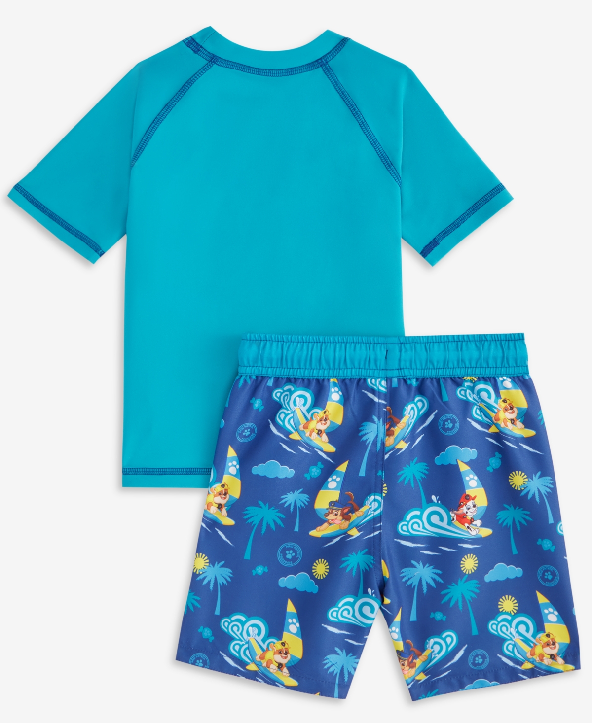Paw Patrol Toddler Boys Rash Guard & Swim Trunks Set In Green