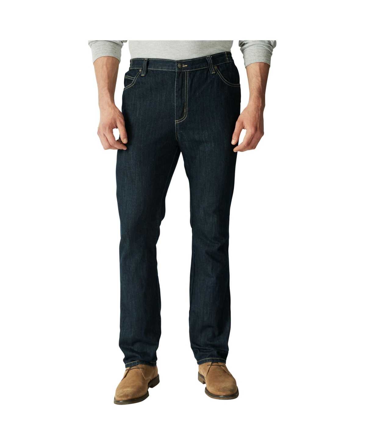 Big & Tall by KingSize Athletic Fit Side Elastic 5-Pocket Jeans - Indigo