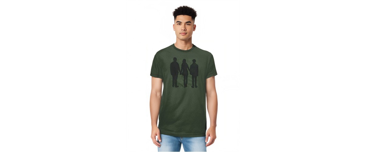 Mens Three Stand Alone Adult Heather Tee / T-Shirt - Green