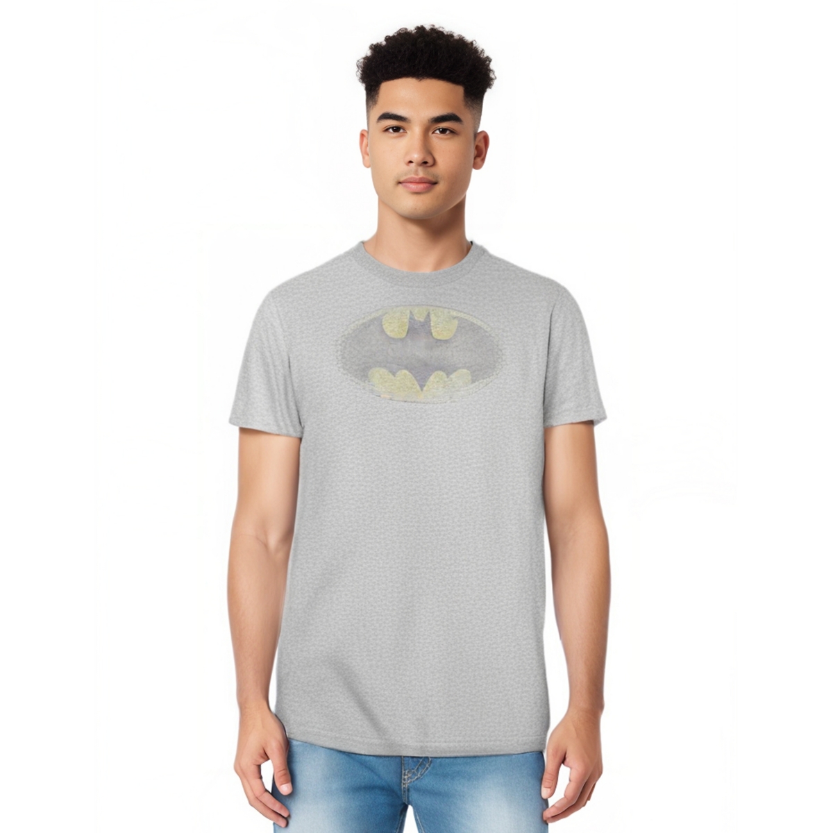 Mens Faded Logo Short Sleeve Adult Tee / T-Shirt - Medium grey