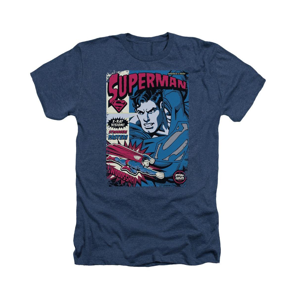 Men's Action Packed Adult Heather Tee / T-Shirt - Navy