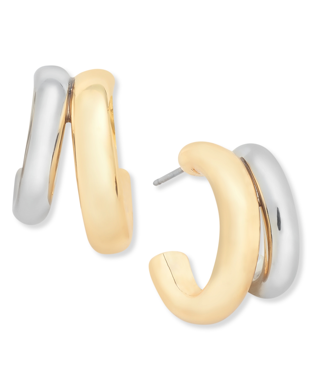 Two-Tone Double Hoop Earrings, Exclusively at Macy's - Multi