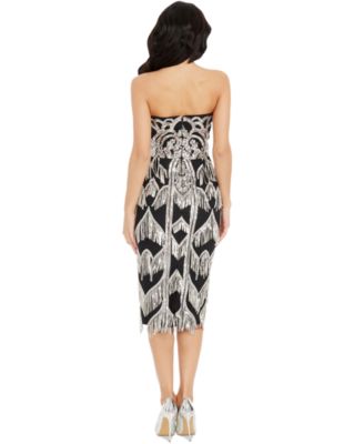 thumbnail image 2 of City Chic Plus Teal Fiesta Fringe Off-The-Shoulder Tie-Waist Dress SZ M/18 2 of 12