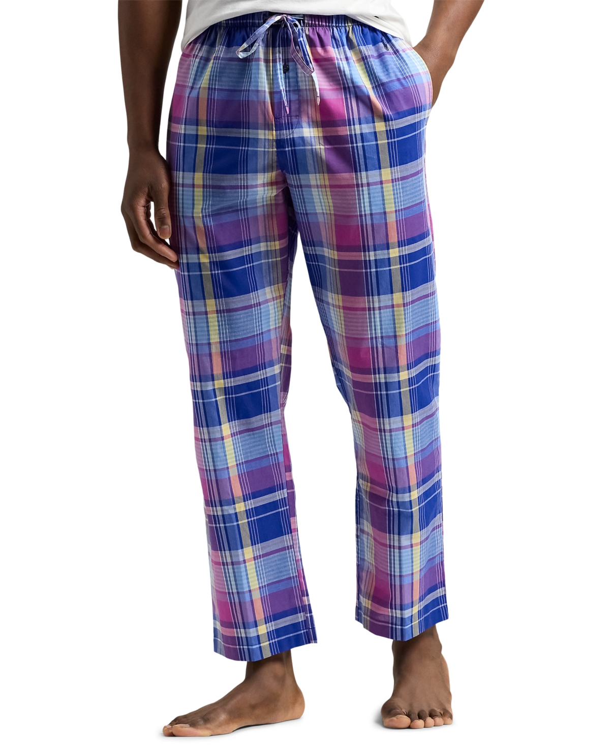 Polo Ralph Lauren Men's Woven Plaid Pajama Pants In Cabana Plaid,cruise Navy Pp