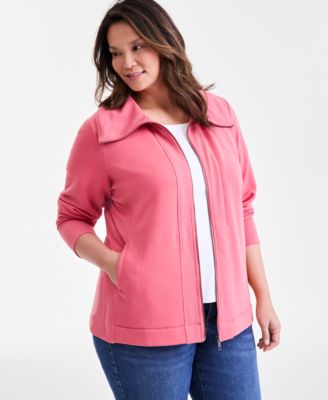 Style & Co - Plus Size Collared Zip-Front Tunic