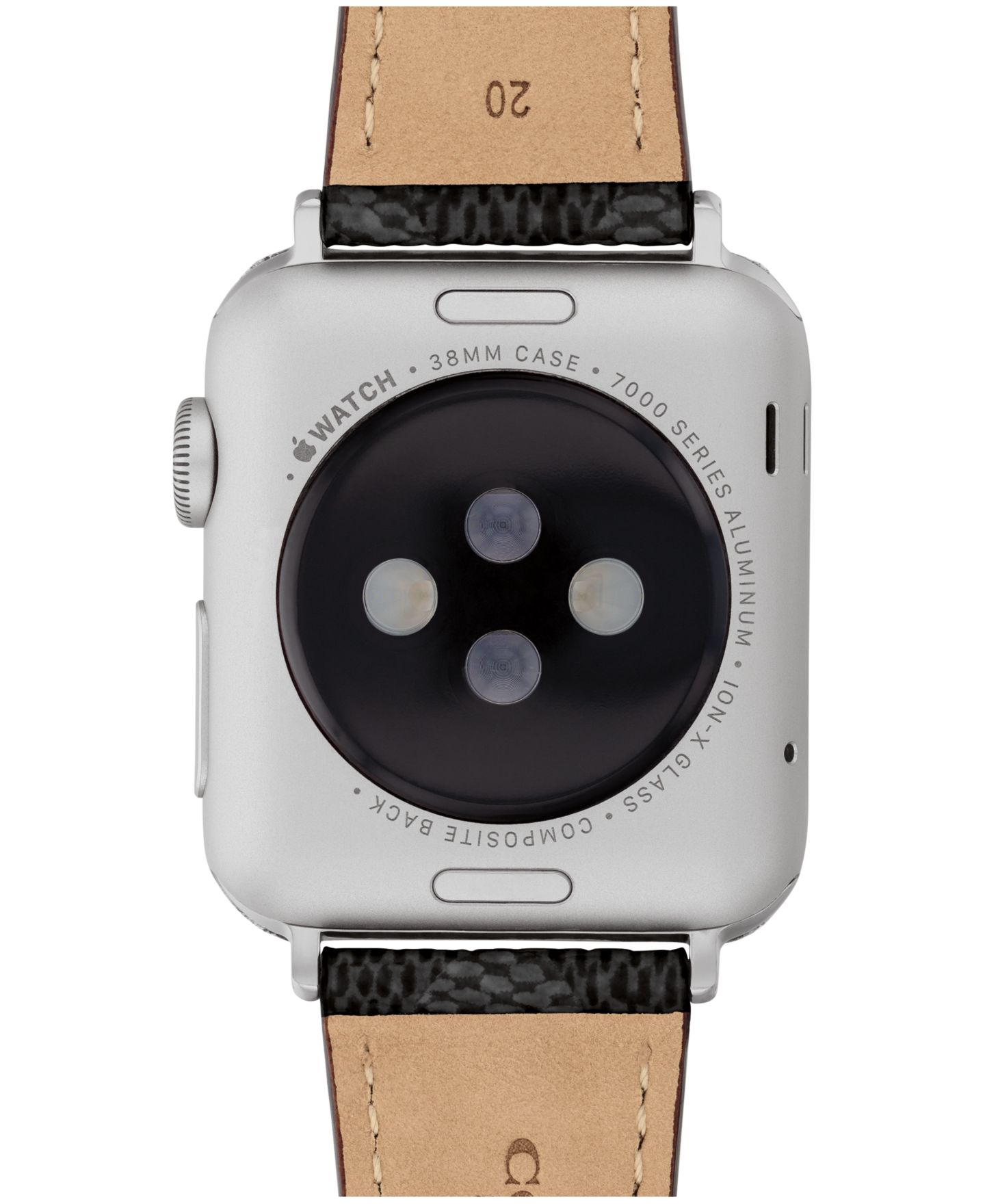 Женские ремешки для часов Black Coach Signature Canvas Leather Strap Band for Apple Watch 38mm, 40mm, 41mm — фото 2