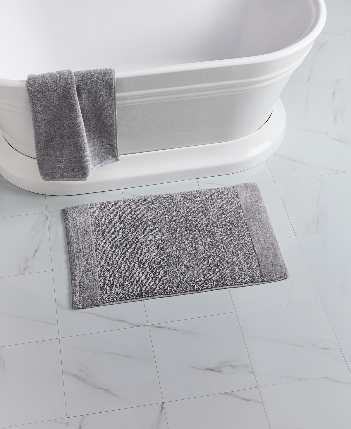 Arch Studio Cotton Bath Rug, 20" X 30", Exclusively At Macy's In Cloud